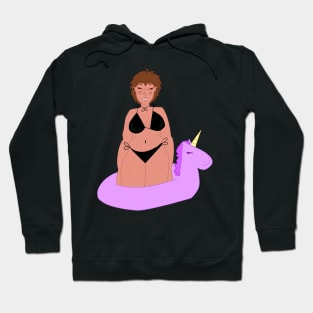 Cute Lady With Unicorn Floaty Hoodie